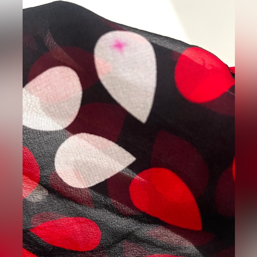 DIANE VON FURSTENBERG  Fleurette Silk Mini Dress Red White Floral Petals Sz. 4 - Picture 9 of 16